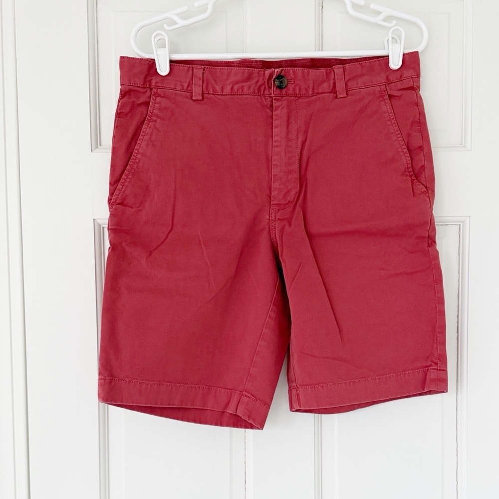 BROOKS BROTHERS shorts size W33 red cotton flat front preppy pockets